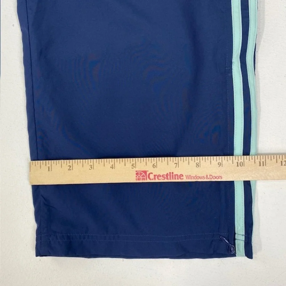 Adidas Men's Track Pants Athletic Training 3 Stripe Ankle Zip Navy Blue XL/TG‎